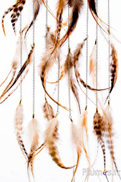 Coq sur chaîne - 40 cm - clips 3 couleurs - roux naturel